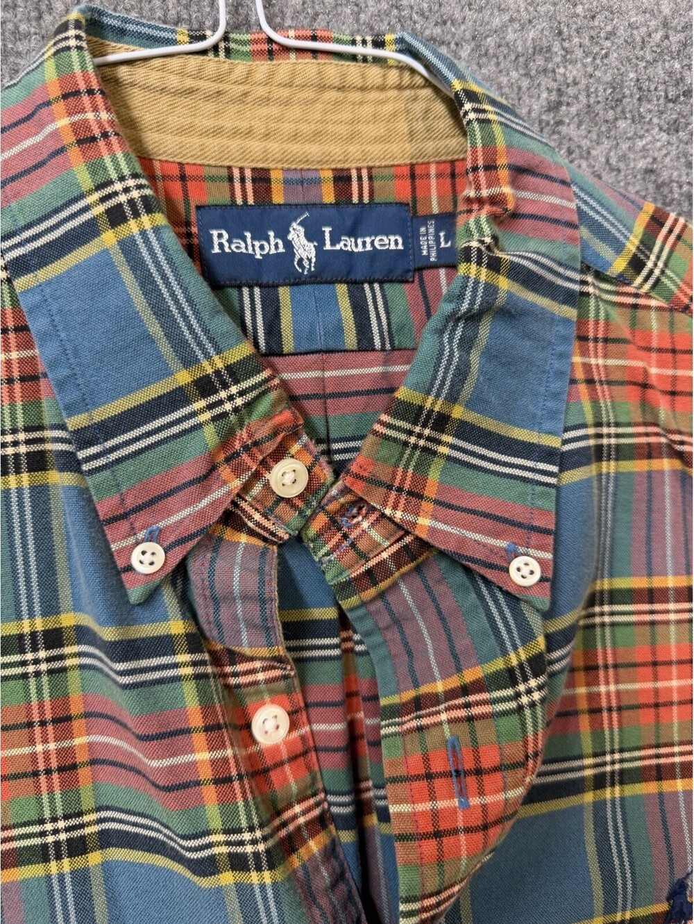 Ralph Lauren Multicolor Plaid Shirt Men’s Large Preppy Long Sleeve